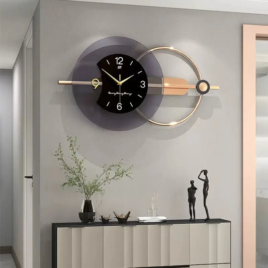 Large Modern Nordic Wall Clock – Double-Layer Silent Art Design (80 cm)