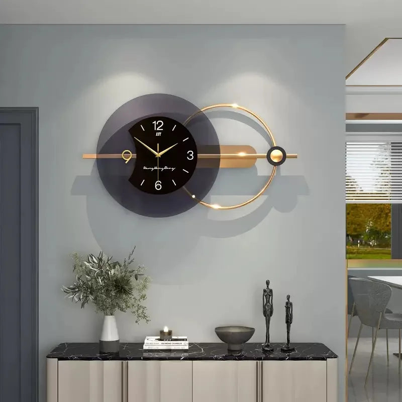 Large Modern Nordic Wall Clock – Double-Layer Silent Art Design (80 cm)