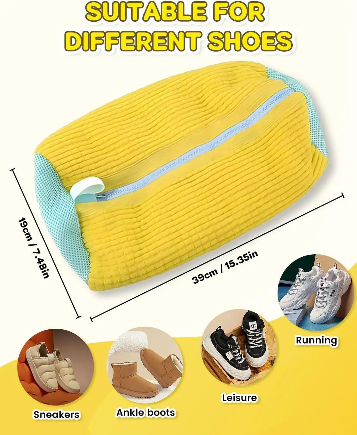 Laundry Shoe Washing Bag – Padded Net Protector for Machine Wash
