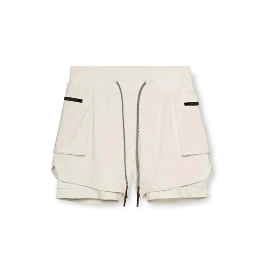 Men 2 in 1 Running Training Joggers Gym Shorts With Phone Pocket