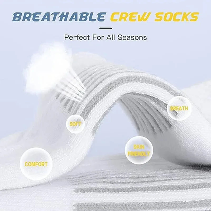 Men’s Gym & Outdoor Socks – 6 or 12 Pairs Soft Grip Crew