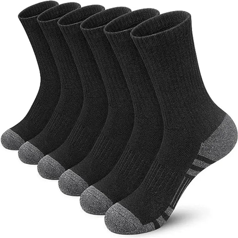 Men’s Gym & Outdoor Socks – 6 or 12 Pairs Soft Grip Crew