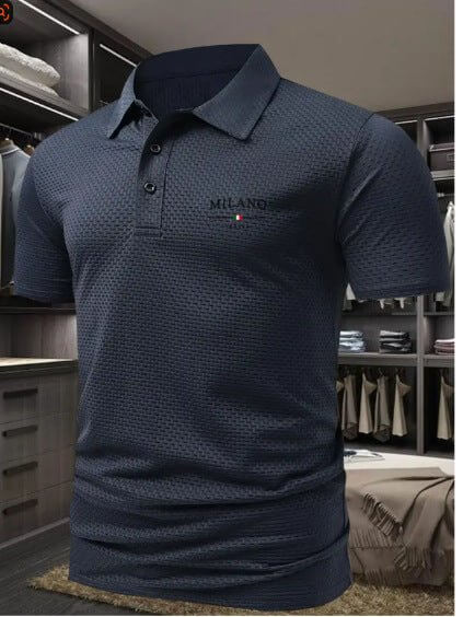 Men's Short Sleeve Polo Shirt with Printed Design, Loose Fit in Various Colors and Sizes S-6XL