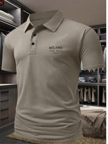 Men's Short Sleeve Polo Shirt with Printed Design, Loose Fit in Various Colors and Sizes S-6XL