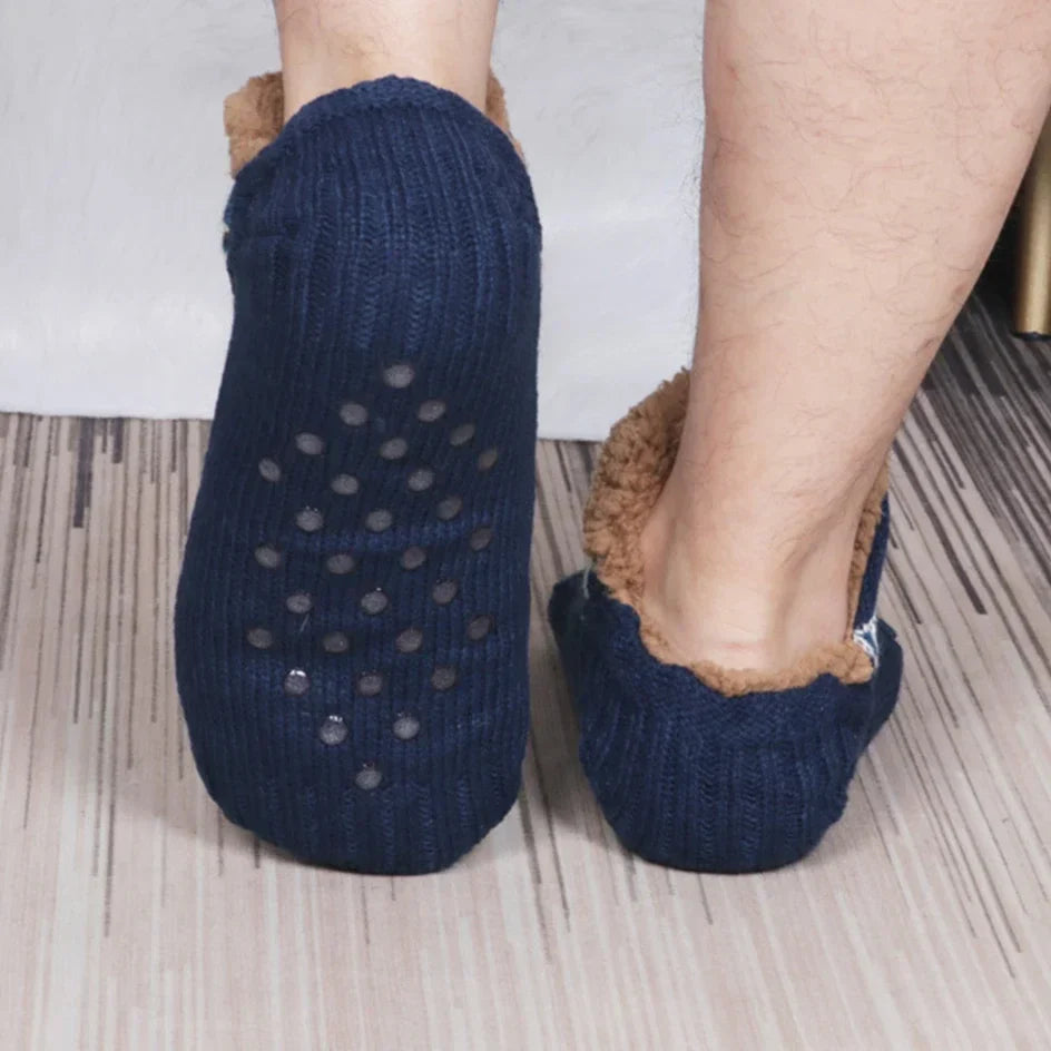 Men’s Thermal Fluffy Slipper Socks – Winter Warm Non-Slip