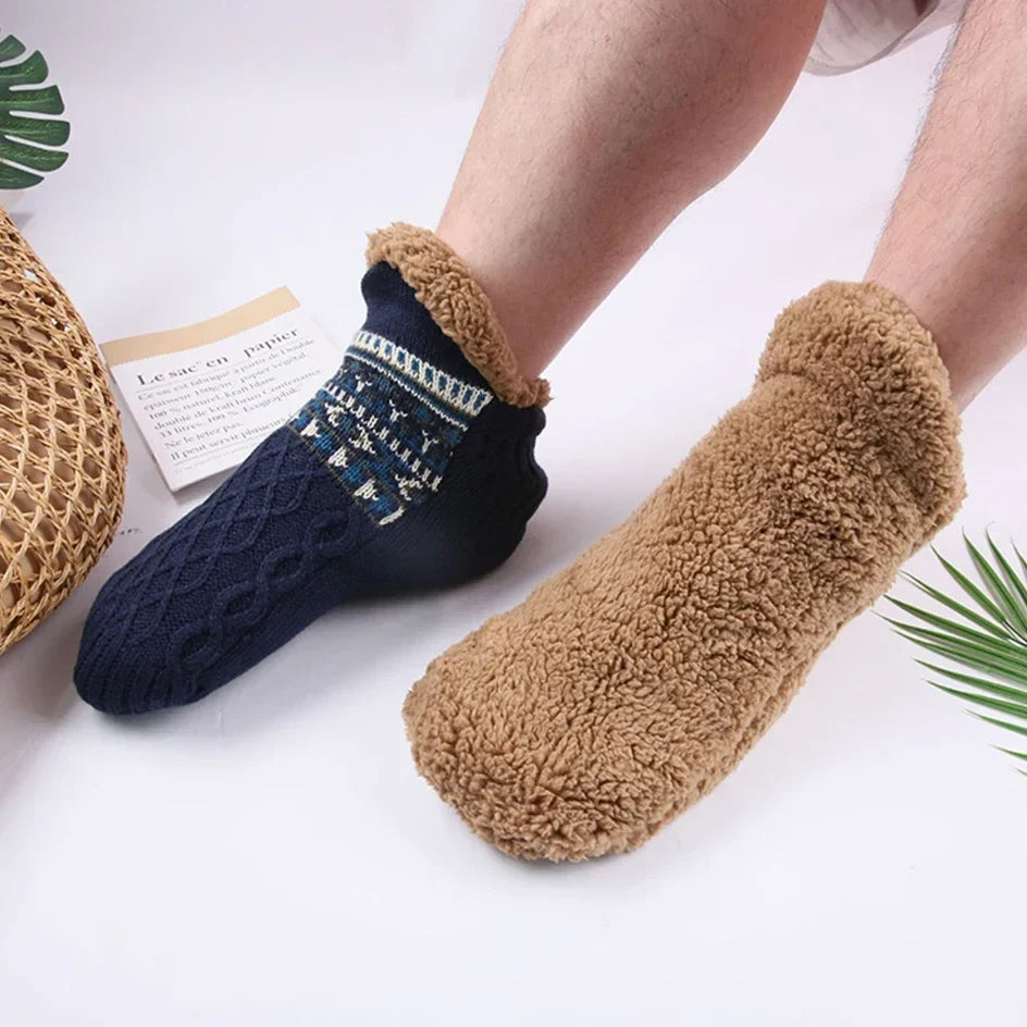 Men’s Thermal Fluffy Slipper Socks – Winter Warm Non-Slip