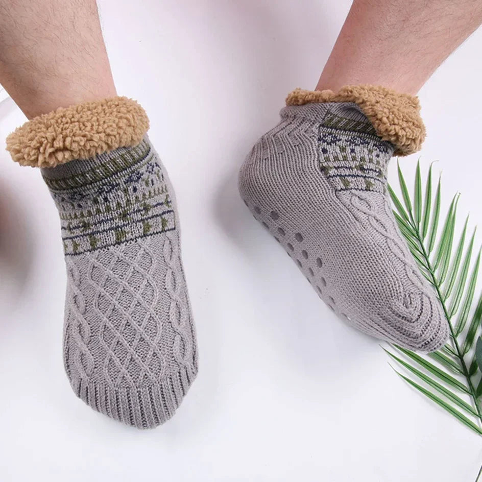 Men’s Thermal Fluffy Slipper Socks – Winter Warm Non-Slip