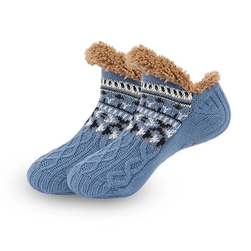 Men’s Thermal Fluffy Slipper Socks – Winter Warm Non-Slip