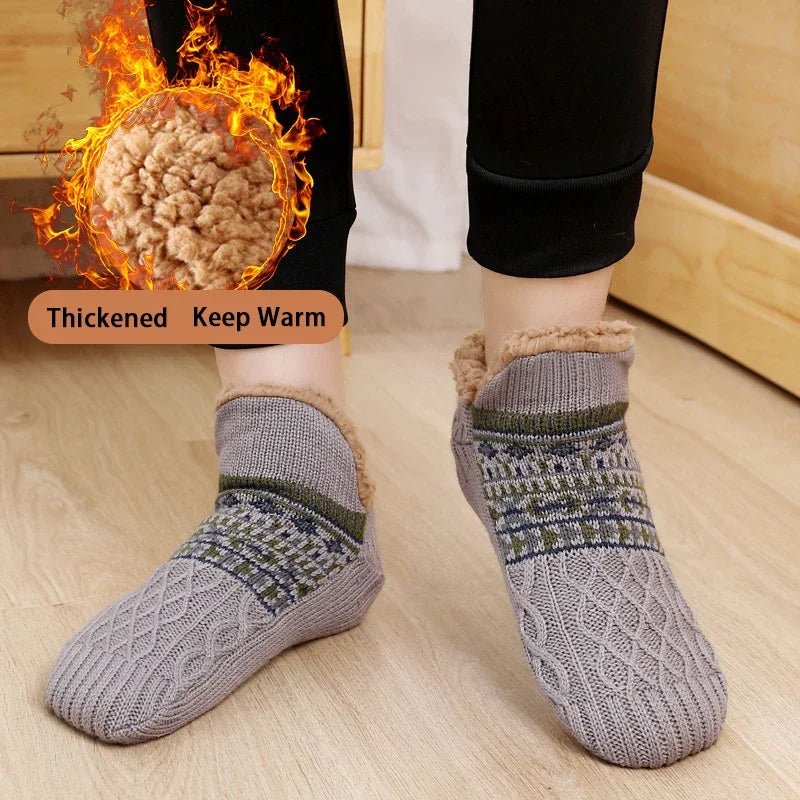 Men’s Thermal Fluffy Slipper Socks – Winter Warm Non-Slip