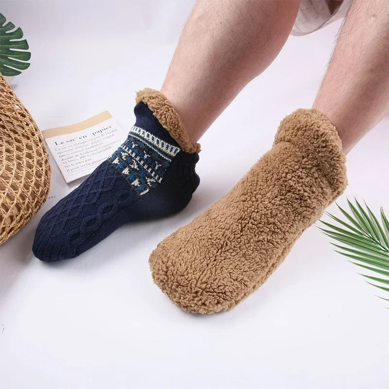 Men’s Thermal Fluffy Slipper Socks – Winter Warm Non-Slip