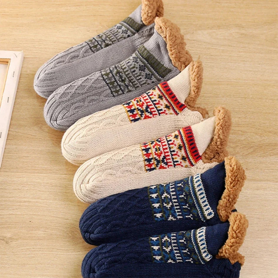 Men’s Thermal Fluffy Slipper Socks – Winter Warm Non-Slip