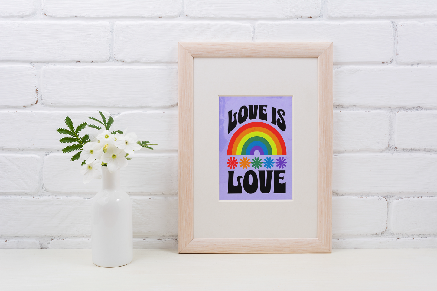 Love Is Love Rainbow Poster - Retro Pride Wall Art - Vibrant Home Decor