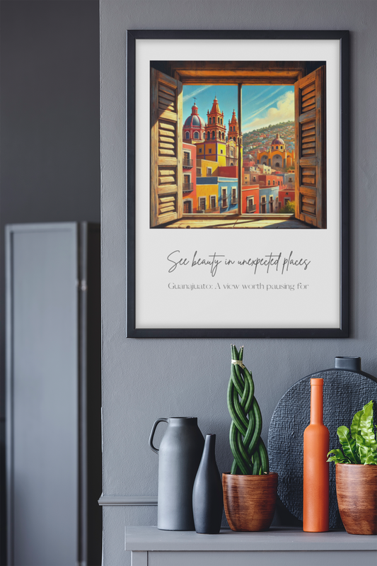 Guanajuato, Mexico Framed Poster – Vibrant City View Wall Art