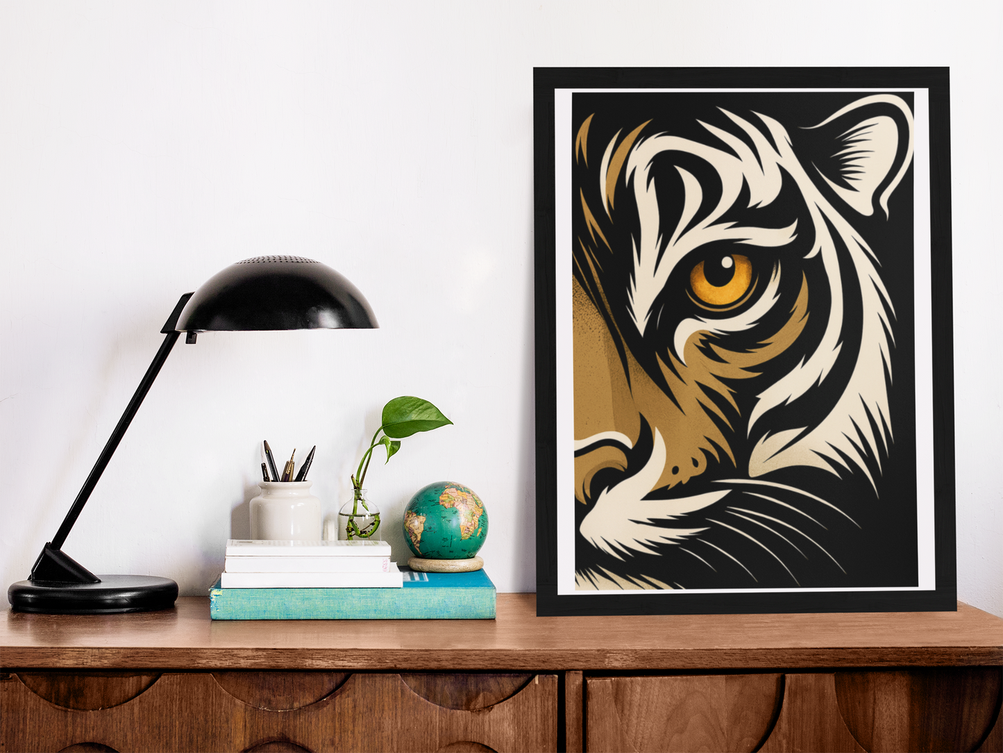 Lion Eye Wall Art - Bold Animal Portrait Poster - Modern Wildlife Decor
