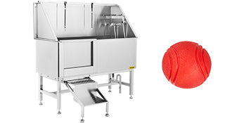VEVOR 62 Inch Dog Grooming Tub Professional Stainless Steel Pet Dog Bath Tub With Steps Faucet & Accessories Dog Washing Station