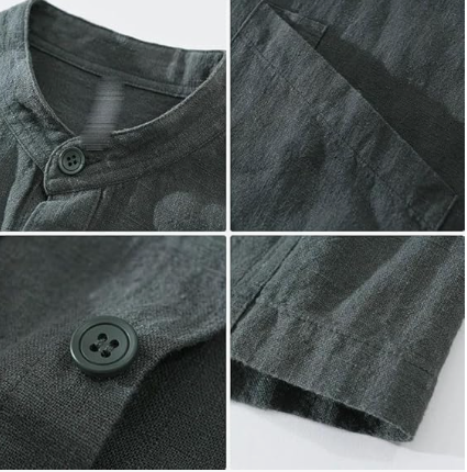 Apollo Pad Long Sleeve Cotton-Linen Shirt for Men