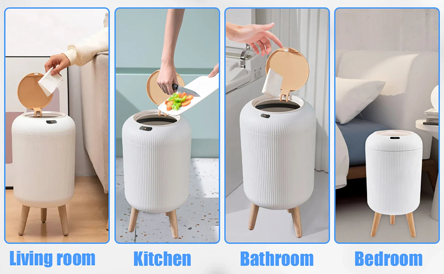 Smart Motion Sensor Trash Can – Automatic Bin for Kitchen & Bathroom