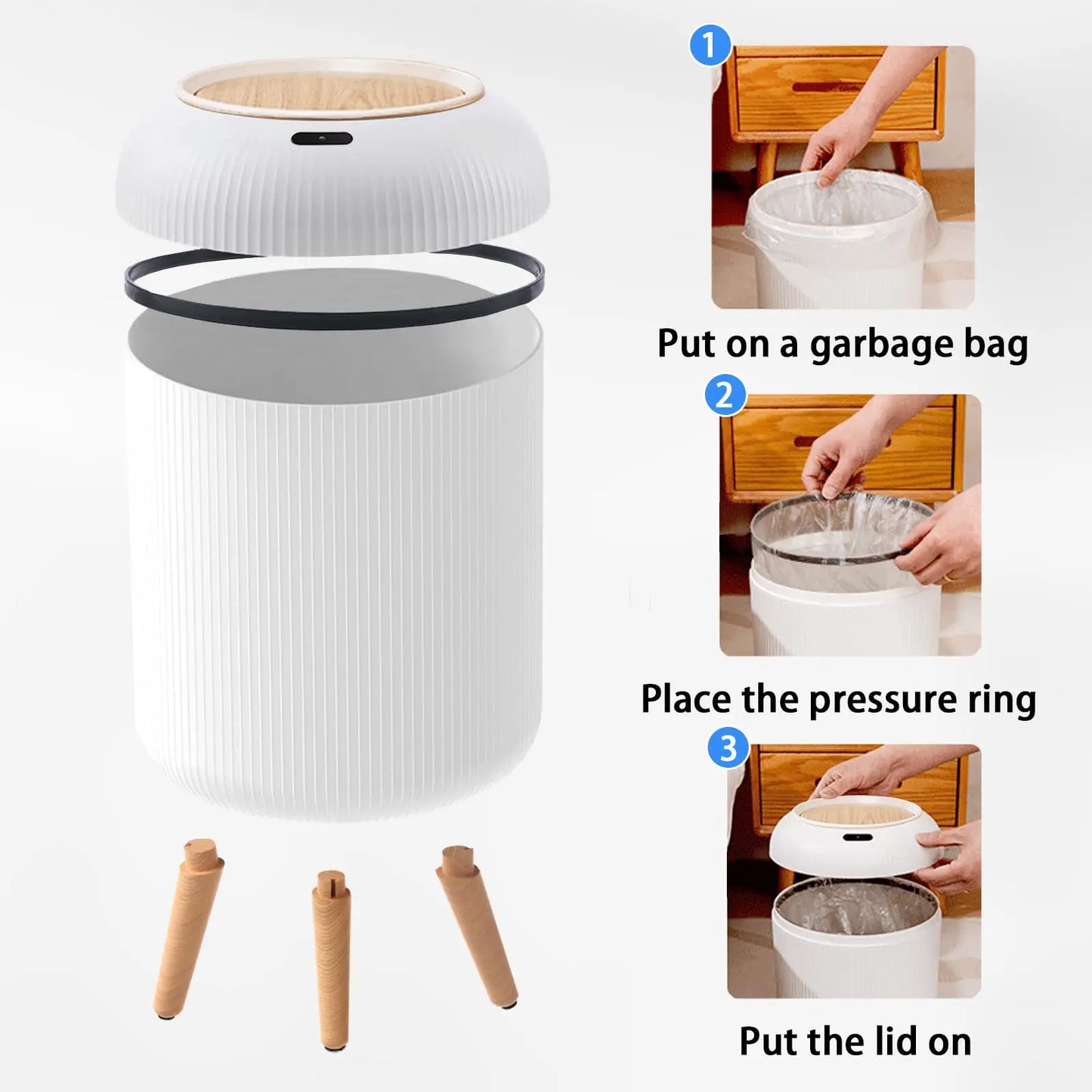 Smart Motion Sensor Trash Can – Automatic Bin for Kitchen & Bathroom