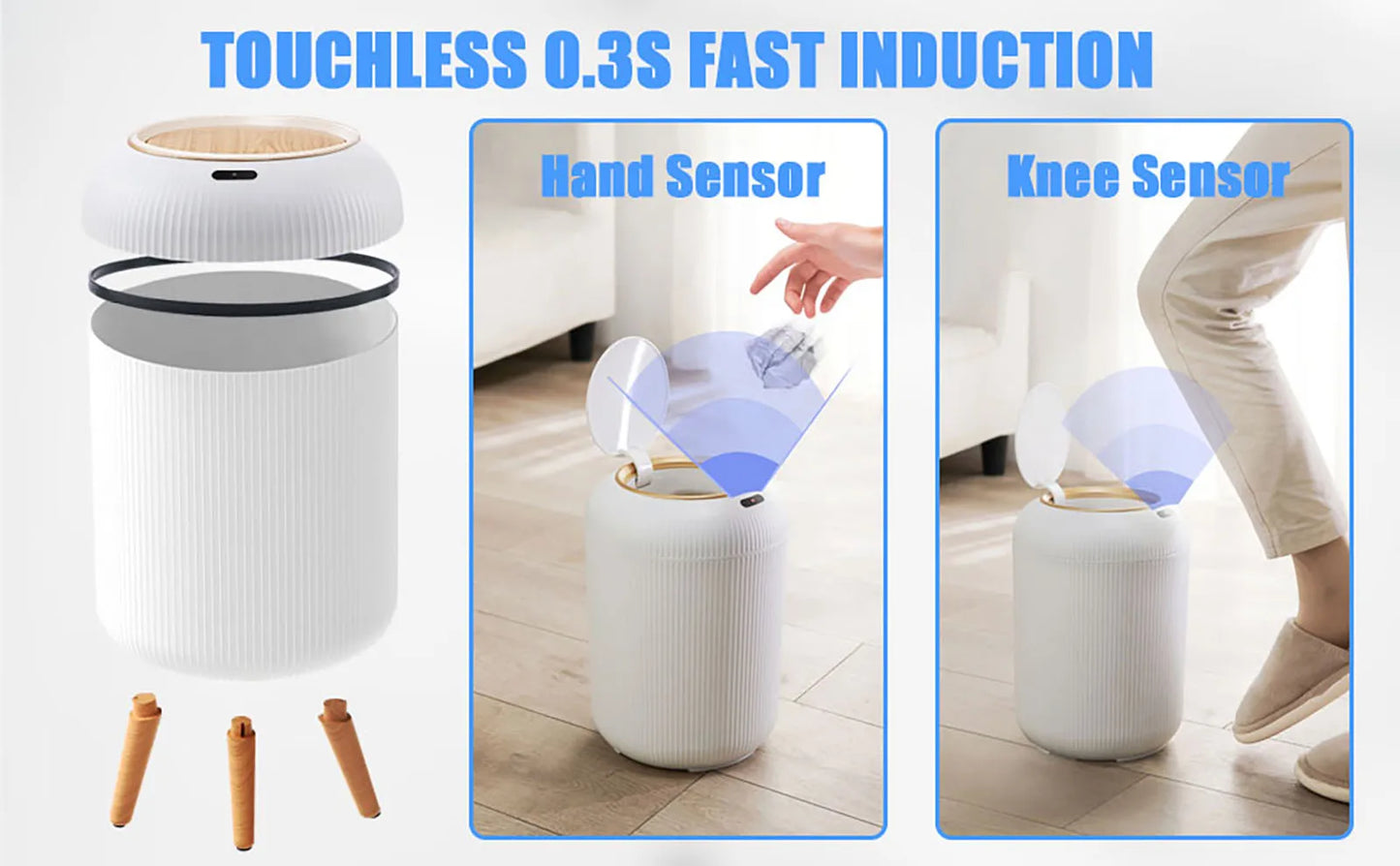 Smart Motion Sensor Trash Can – Automatic Bin for Kitchen & Bathroom