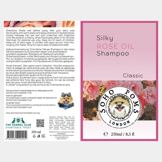 Rose Oil Dog Shampoo by SohoPoms - 250ml