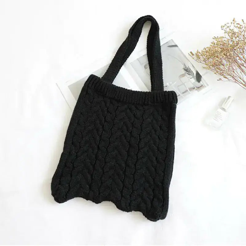 Soft Knit Plush Tote Bag