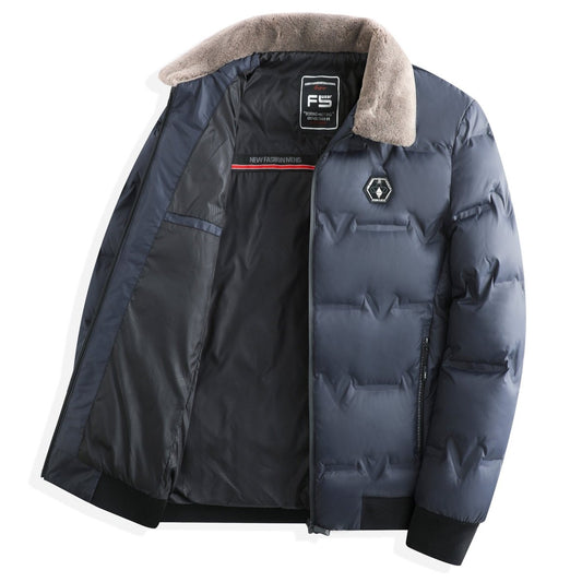 Thick Winter Jacket Men - Warm Solid Color Down Coat for Youth, Available in 3 Stylish Colors