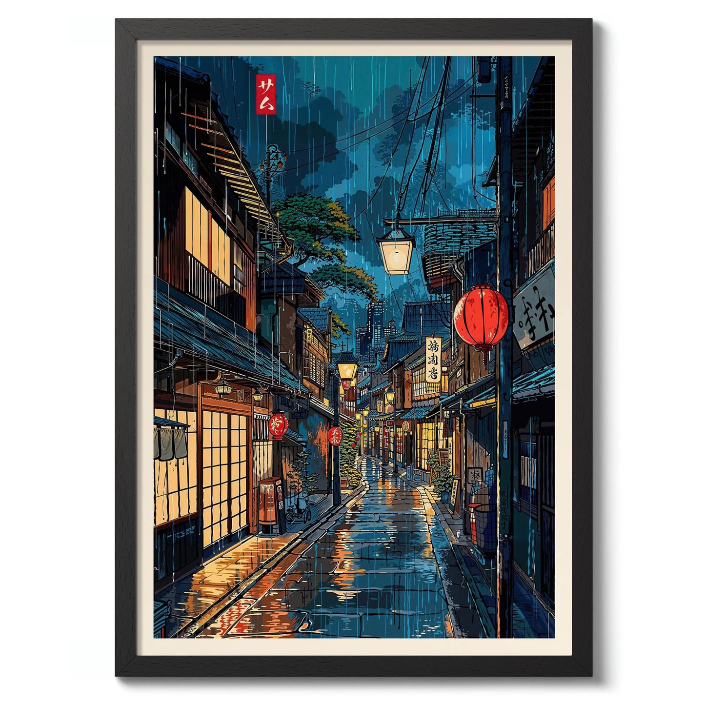 Tokyo City Street View Wall Poster – Modern Night Scene Art Print | DArtano