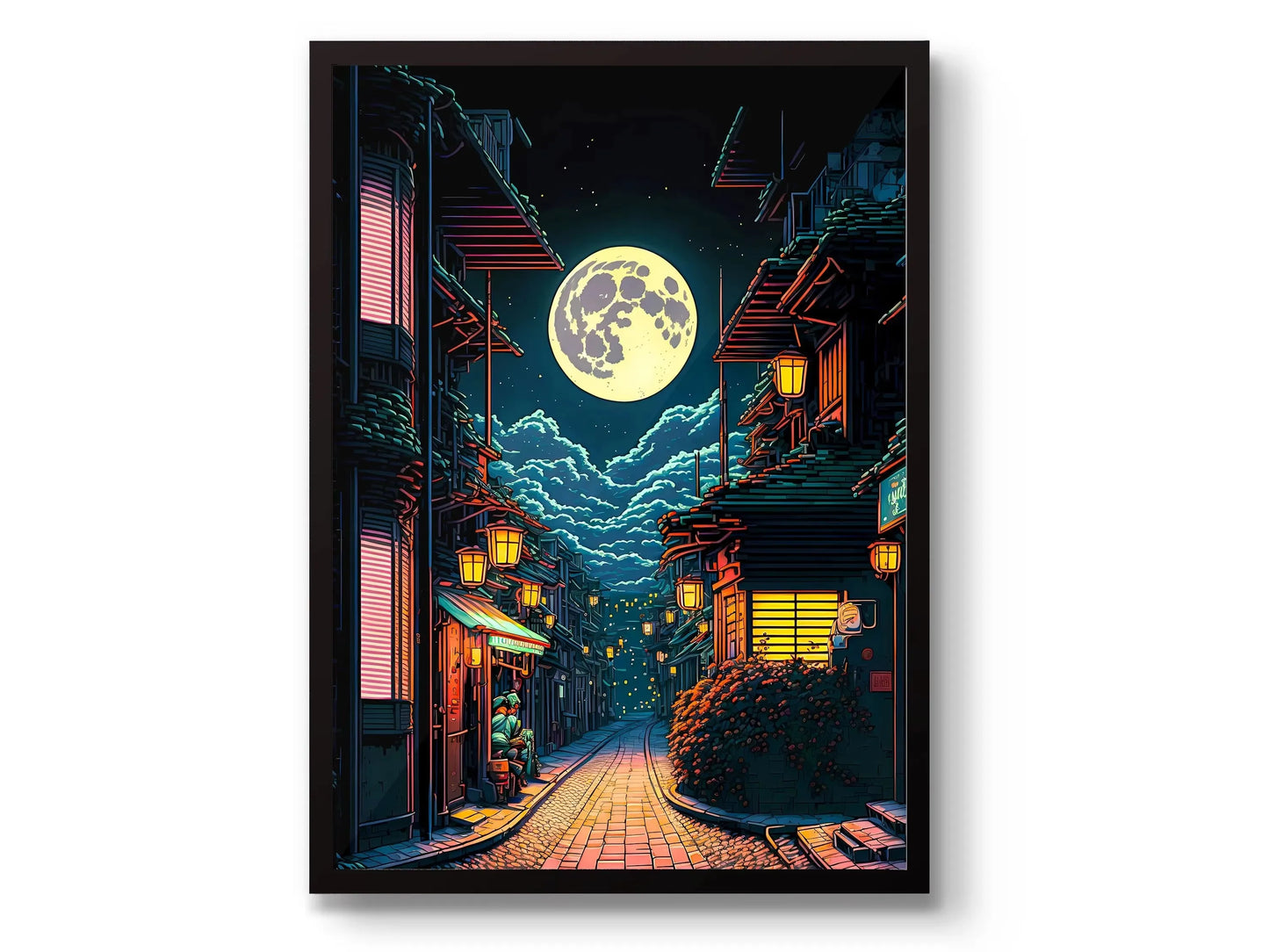 Tokyo City Street View Wall Poster – Modern Night Scene Art Print | DArtano