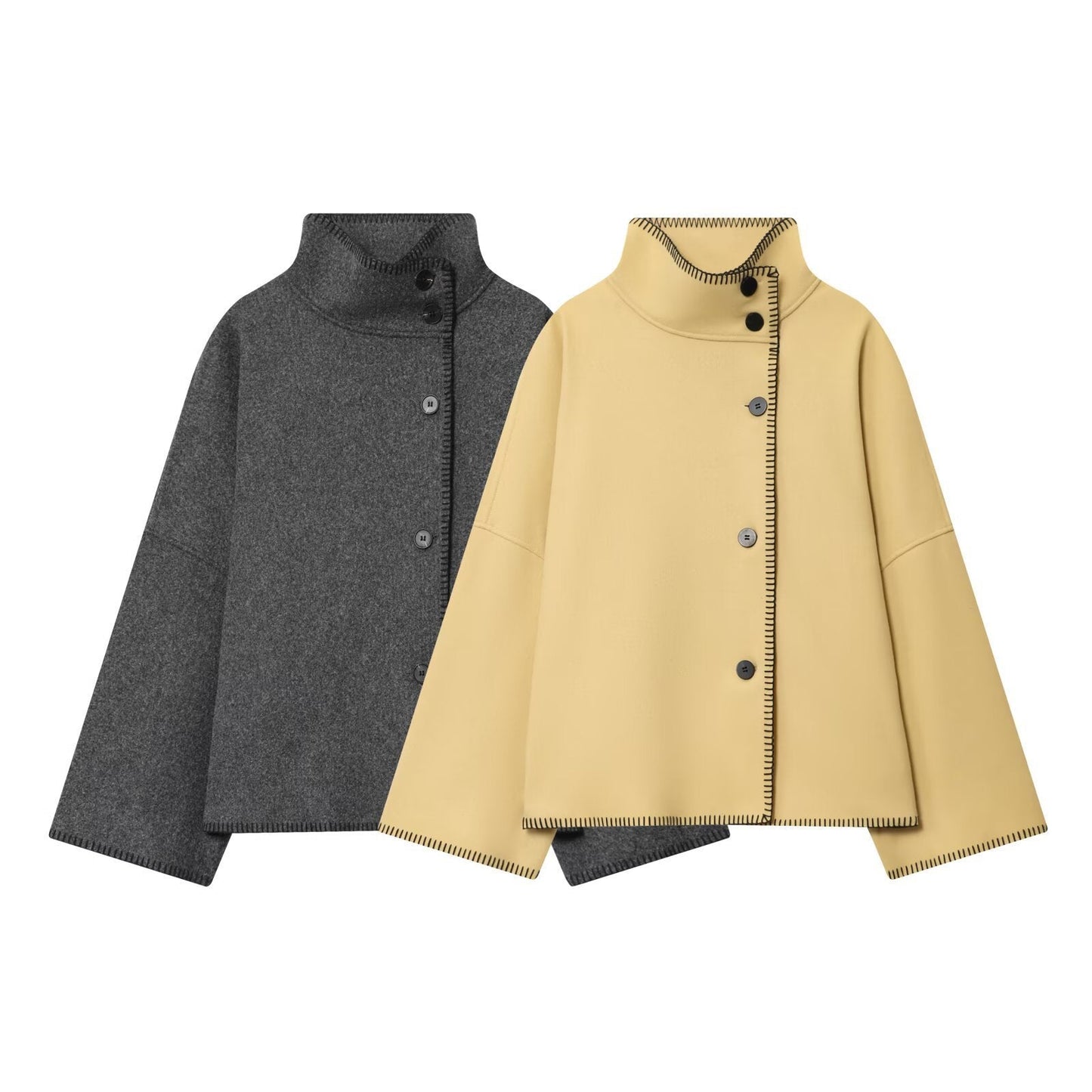 Turtleneck Long Sleeve Baggy Coat