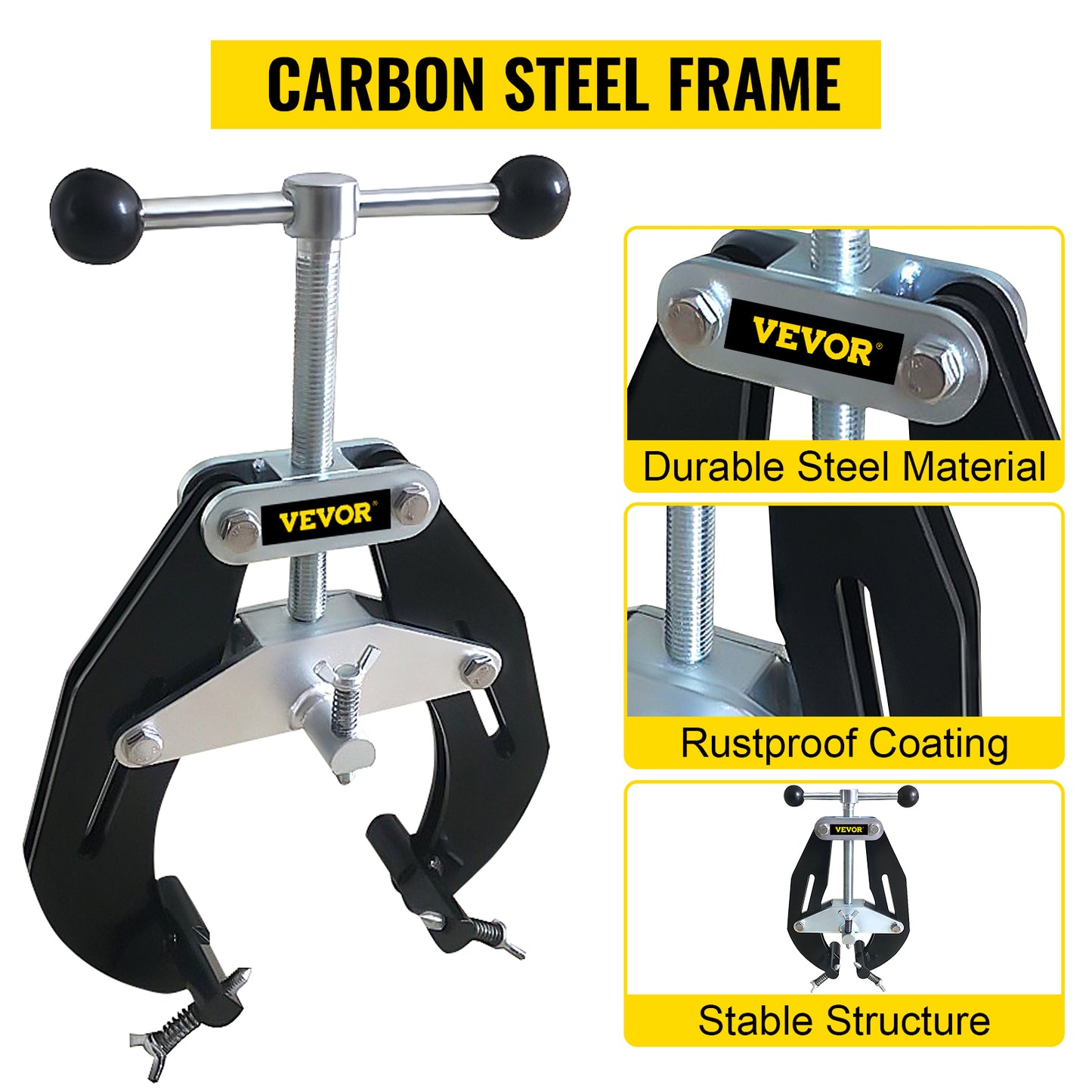 VEVOR Steel Pipe Clamp 2-6in 5-12in Adjustable Welding Alignment Clamp Tube to Flange Fittings Tee Versatile Ultra Fit Clamps