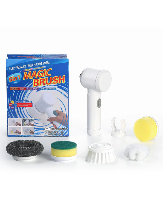 Magic Multi-Surface Cleaning Brush - Cordless Electric Scrubber with Interchangeable Heads